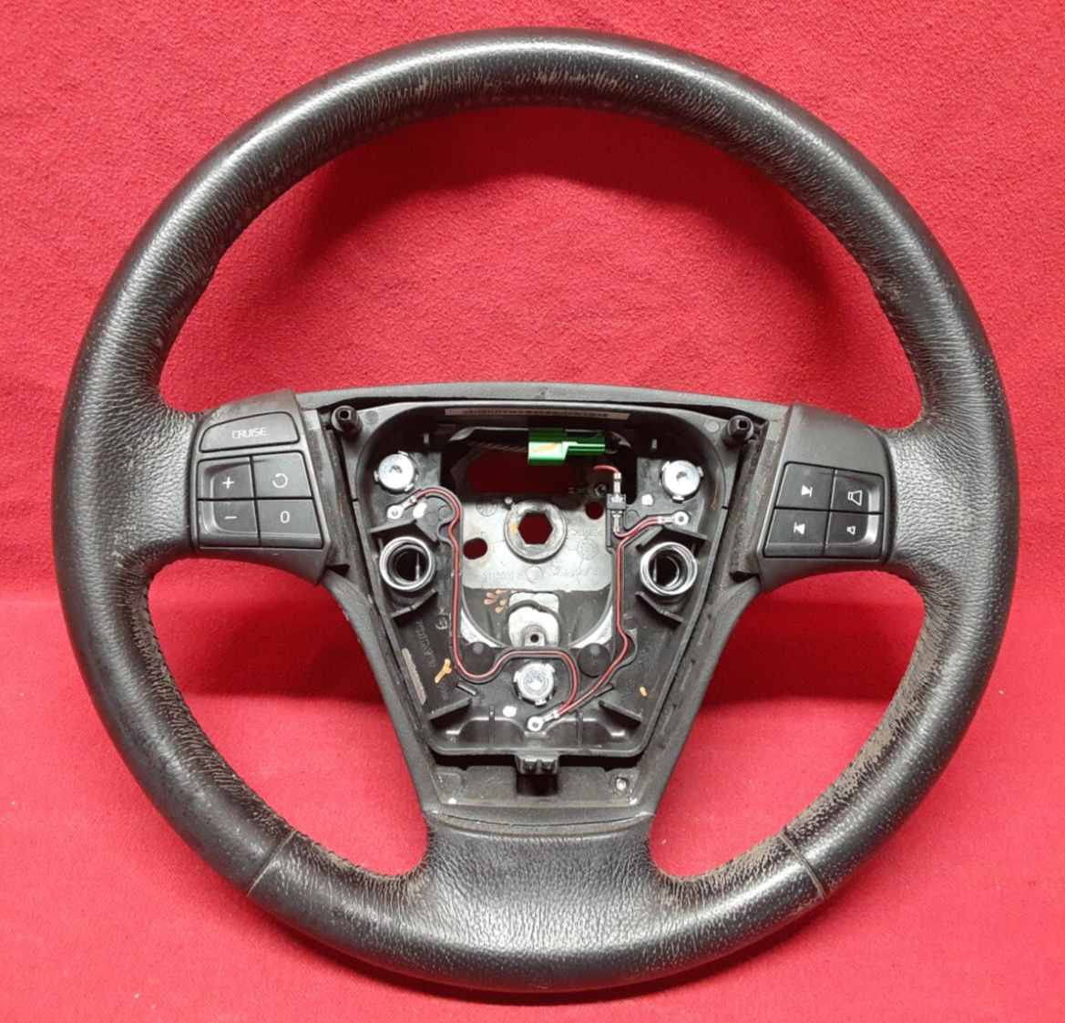 2004 - 2010 Volvo S40 Charcoal Black Steering Wheel Leather w/ Cruise & Audio