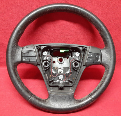 2004 - 2010 Volvo S40 Charcoal Black Steering Wheel Leather w/ Cruise & Audio