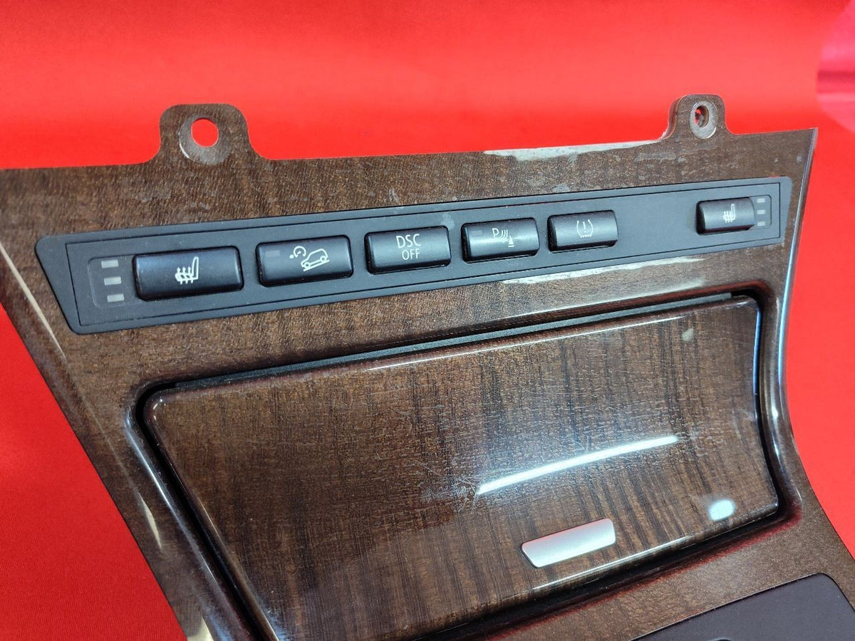 2004-2006 BMW X3 Center Console A/T Shifter Trim Bezel Maronan Dunkel Woodgrain