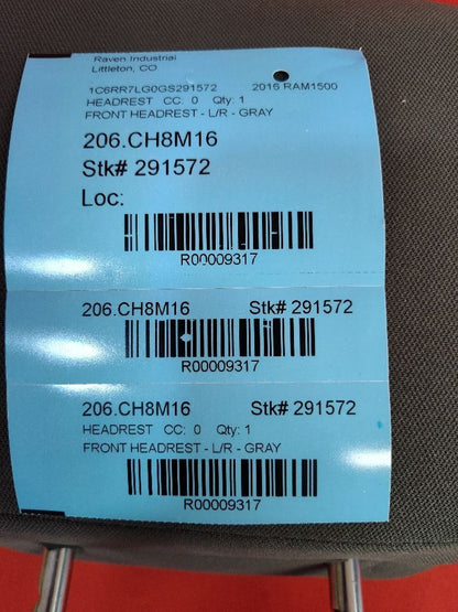 2013-2020 Dodge Ram 1500 2500 3500 FRONT Seat Headrest SINGLE Premium Cloth Grey