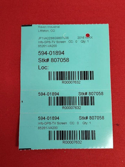 2016 Subaru WRX STI Upper Dash Panel Information Display Screen 85261-VA200