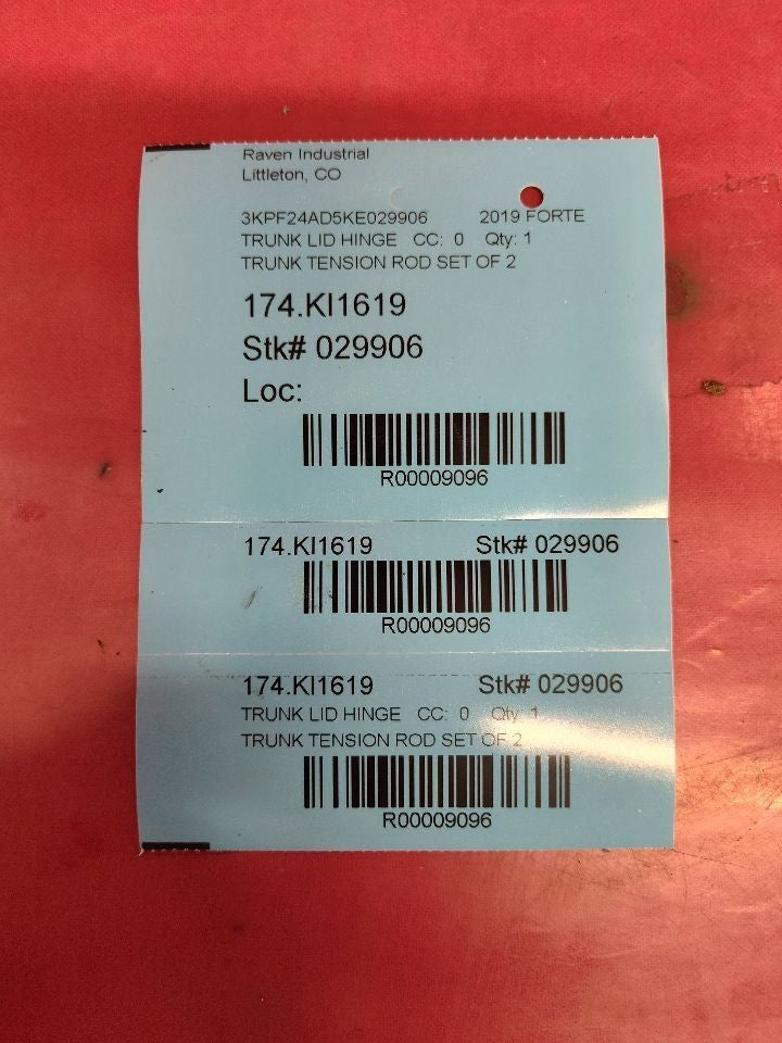 2019-2024 Kia Forte Rear Basic Trunk Deck Lid Tension Torsion Bar Set - 68k